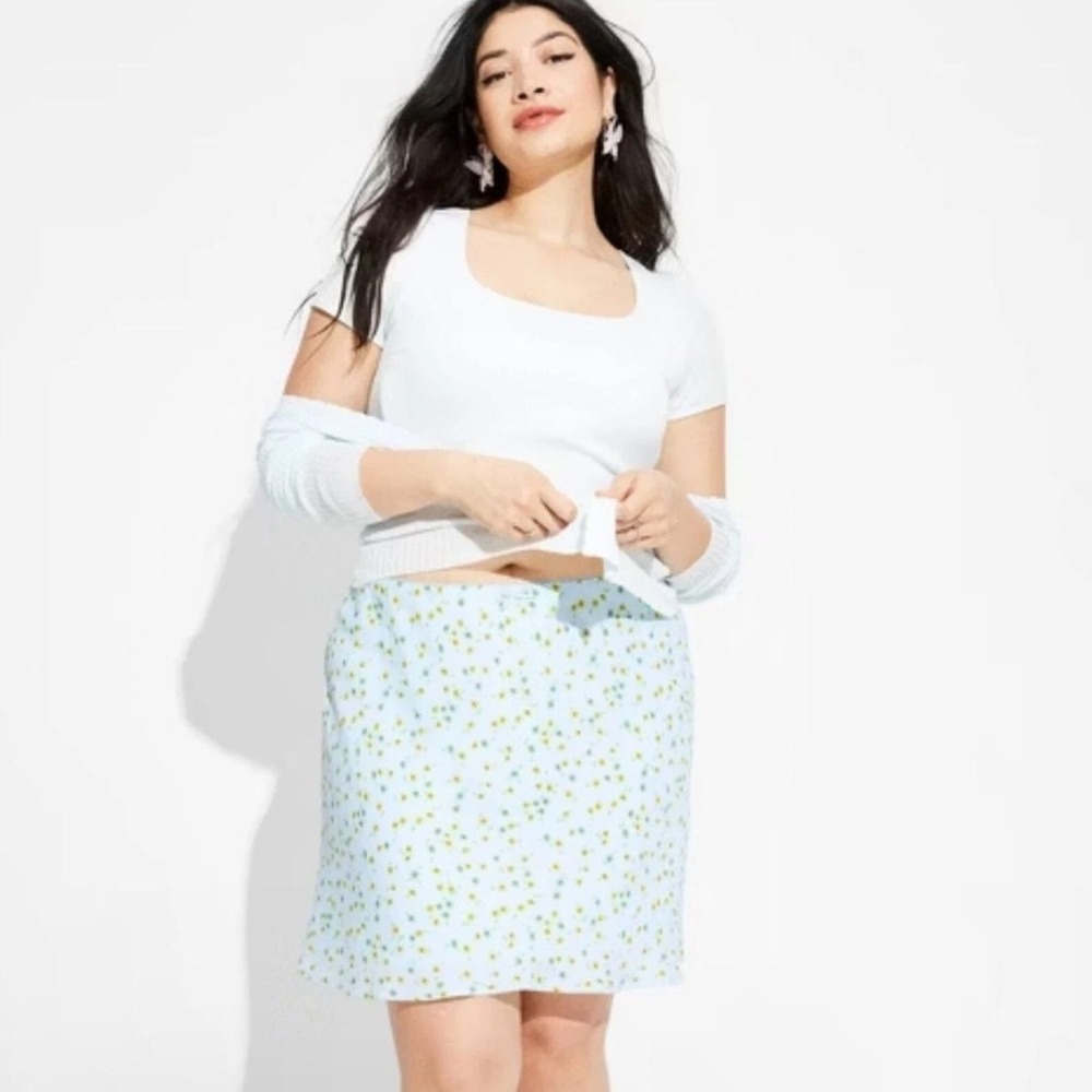 Wild Fable Women's Chiffon A Line Mini Skirt Floral 🛍